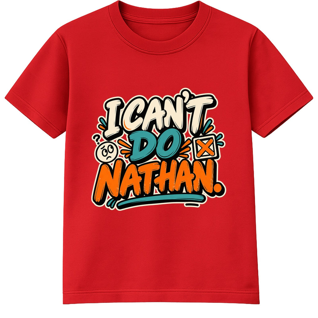 I Can't Do Nathan adult slogan t-shirt - Red