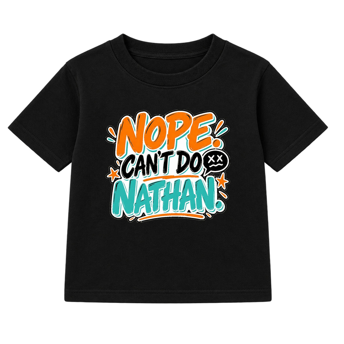 Nope Can't Do Nathan adult slogan t-shirt - Black