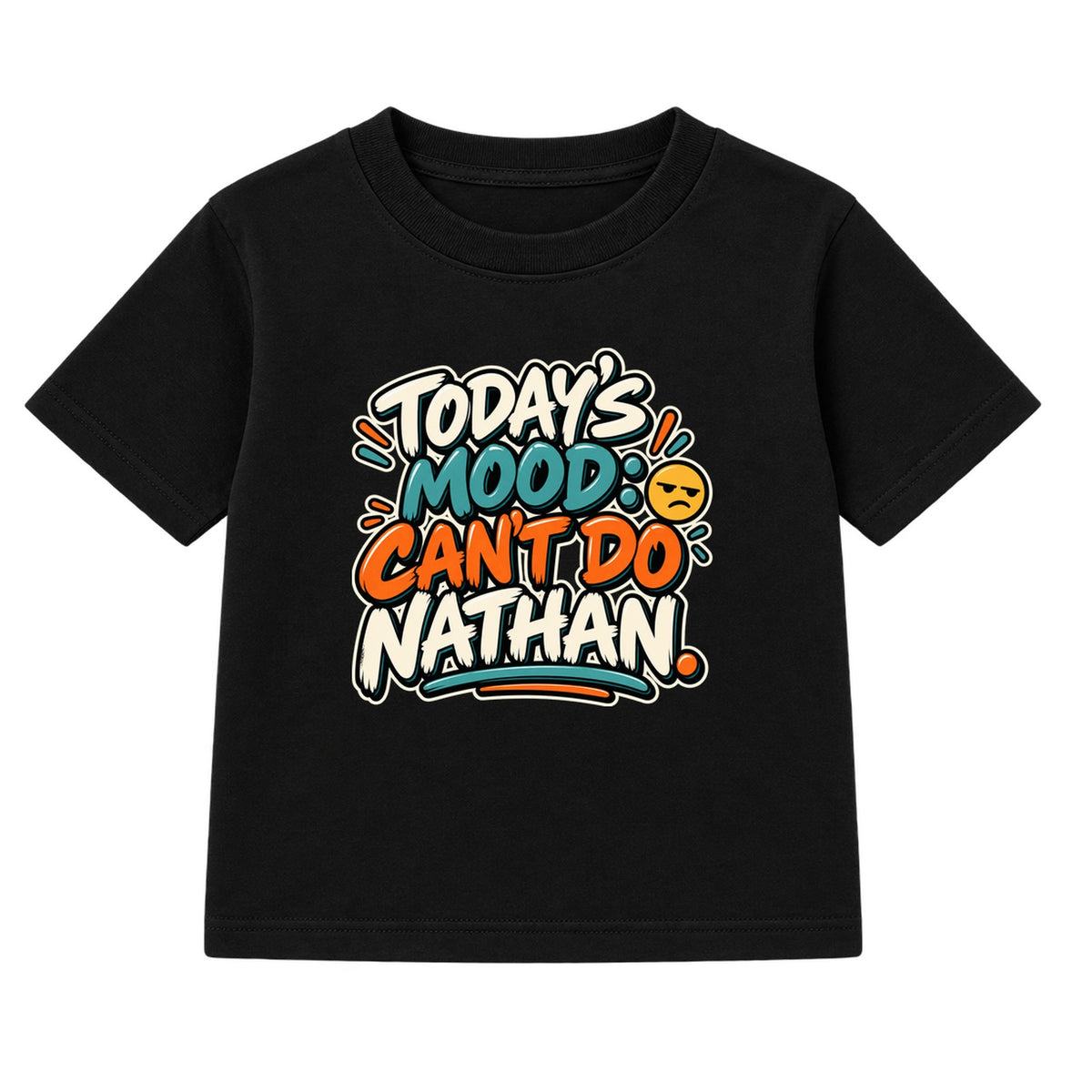 Today's Mood Can't Do Nathan adult slogan t-shirt - Black