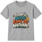 Today's Mood Can't Do Nathan adult slogan t-shirt - Heather Grey