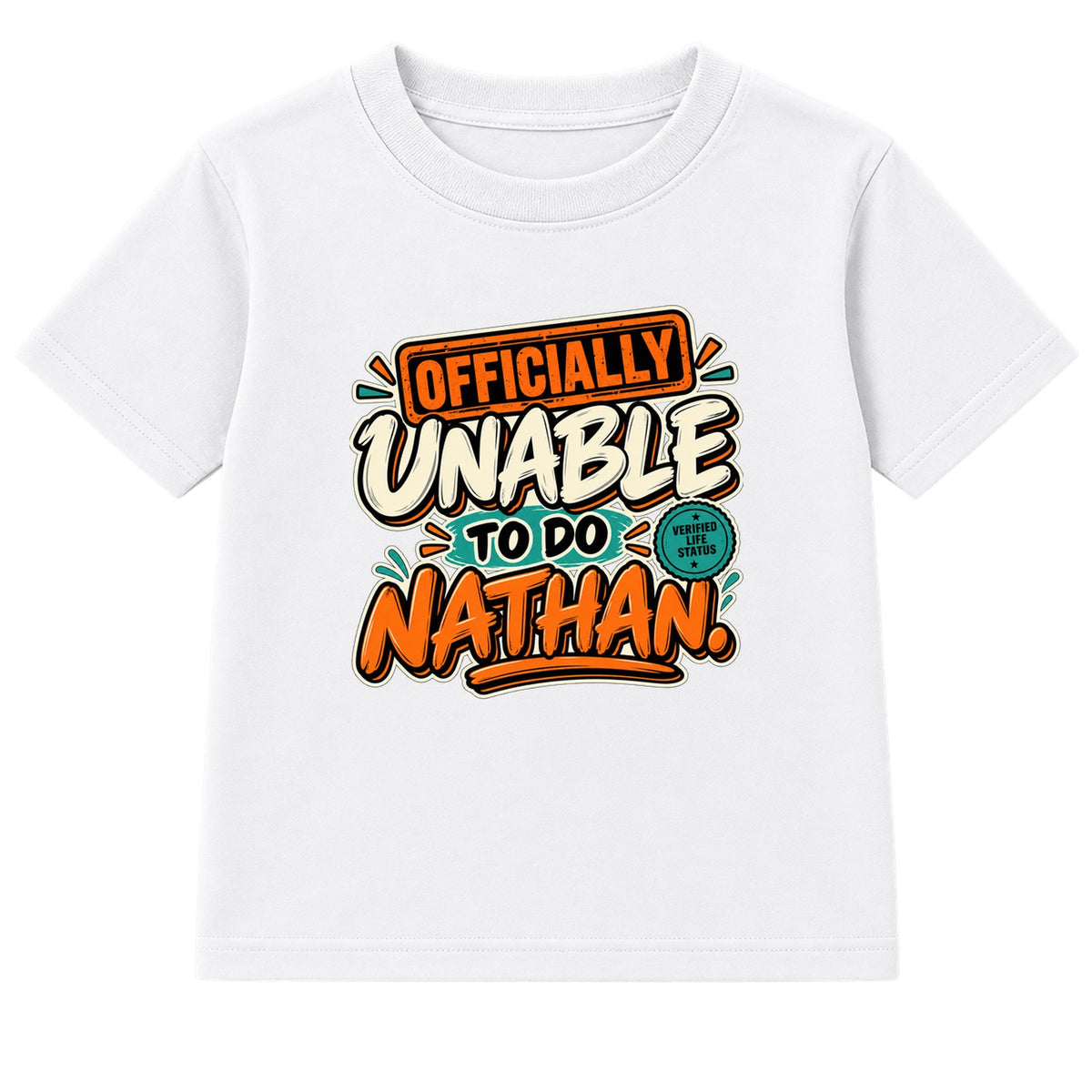 Officially Unable To Do Nathan adult slogan t-shirt - White