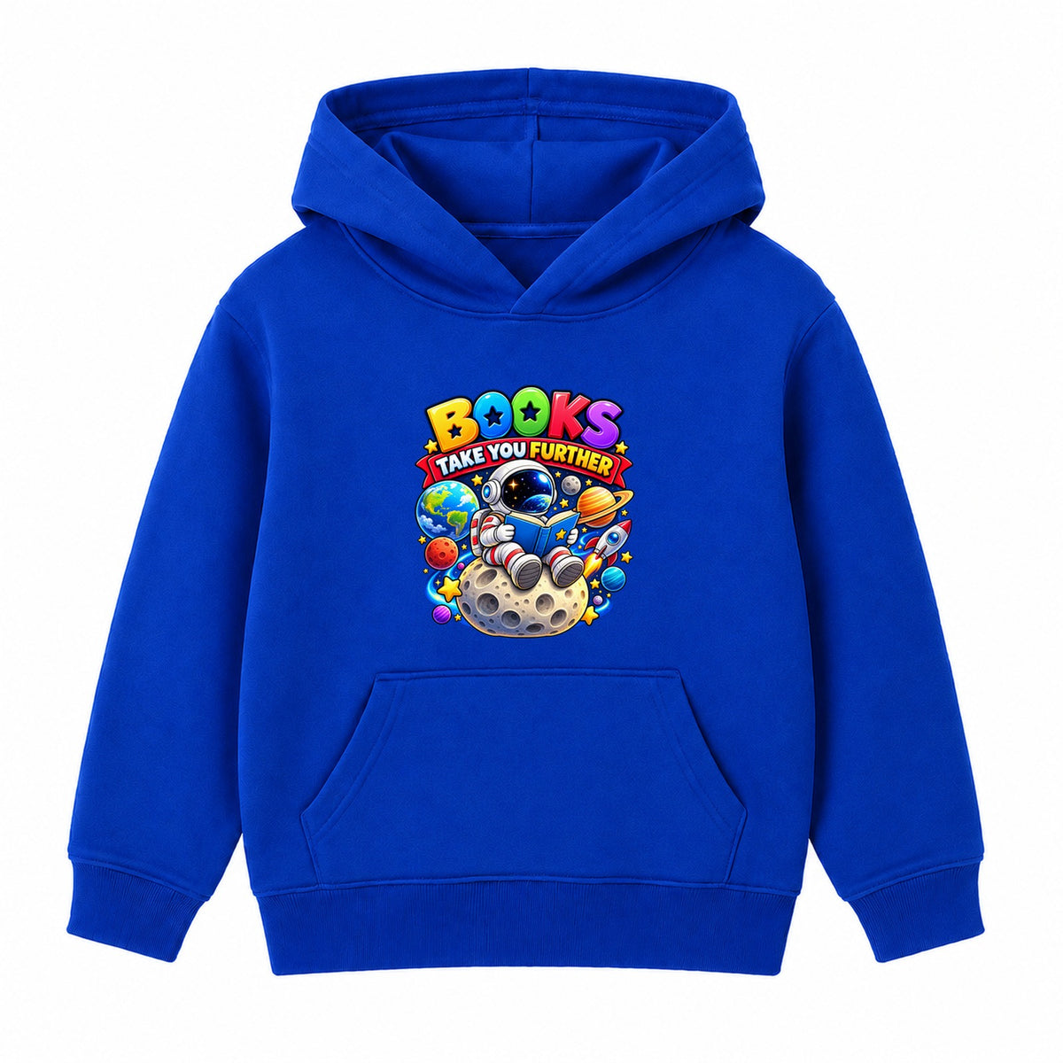 Books Take You Further kids World Book Day hoodie - Royal Blue