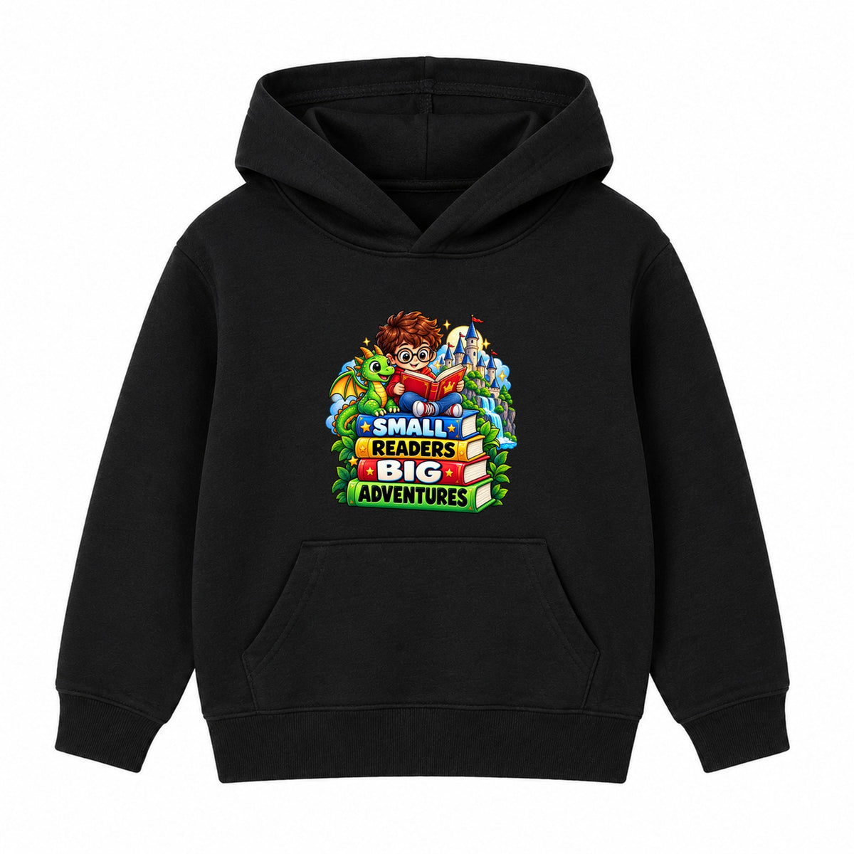 Small Readers Big Adventures kids World Book Day hoodie - Black