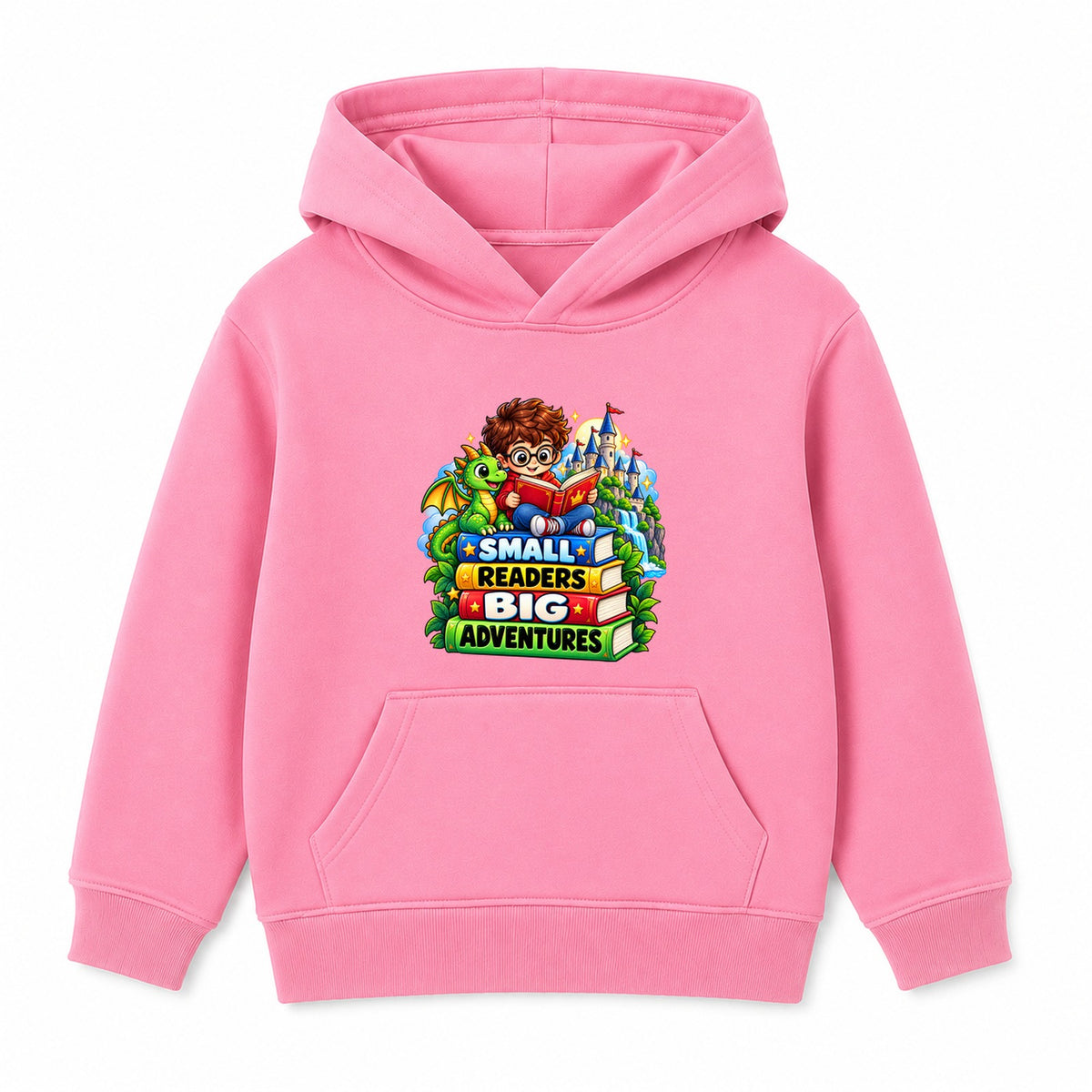 Small Readers Big Adventures kids World Book Day hoodie - Pink