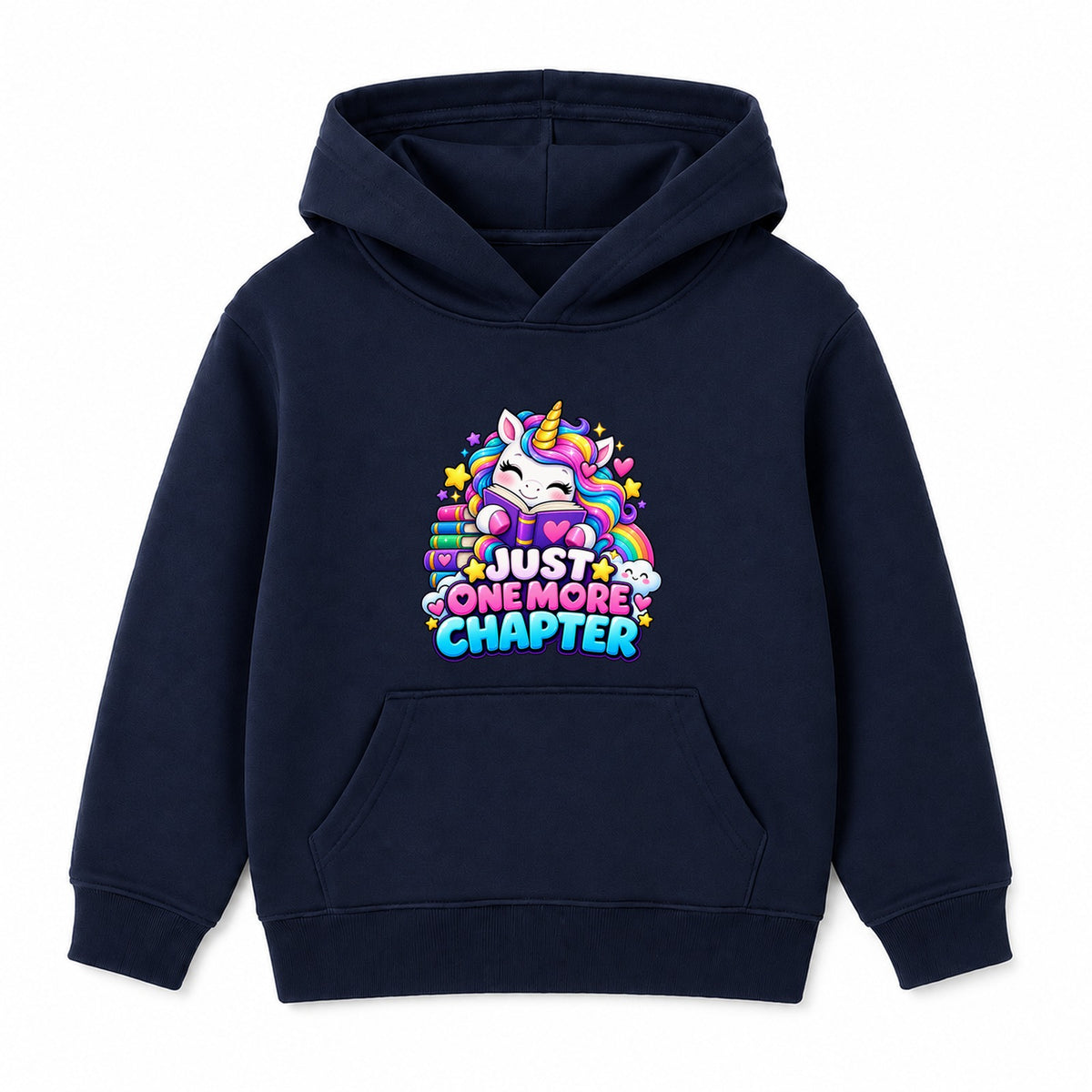 Just One More Chapter kids World Book Day hoodie - Navy