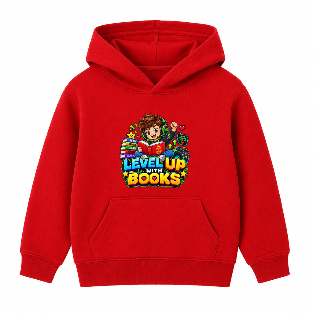Level Up With Books kids World Book Day hoodie - Red