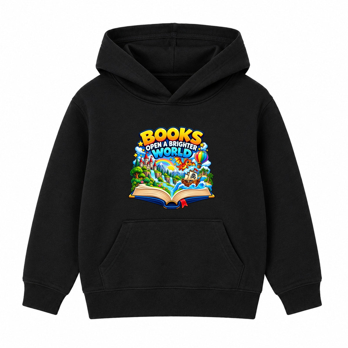 Books Open A Brighter World kids World Book Day hoodie - Black