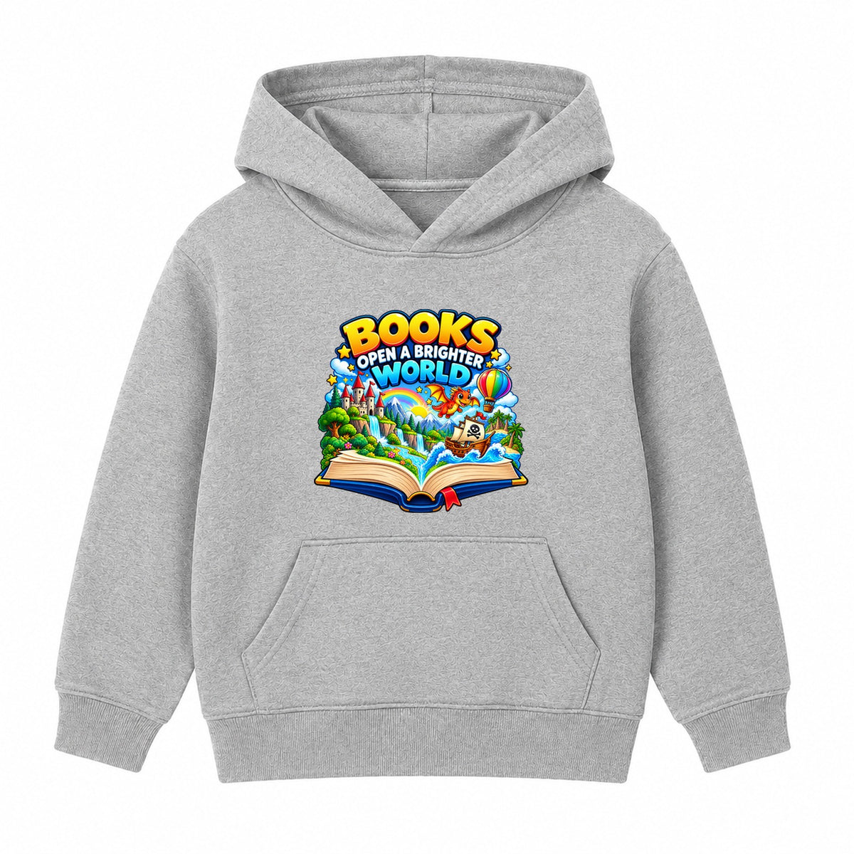 Books Open A Brighter World kids World Book Day hoodie - Heather Grey