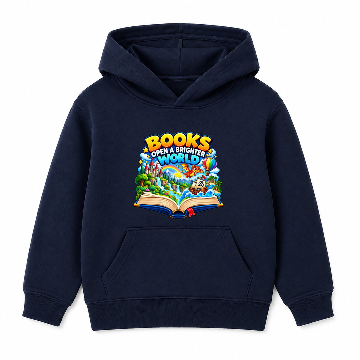Books Open A Brighter World kids World Book Day hoodie - Navy