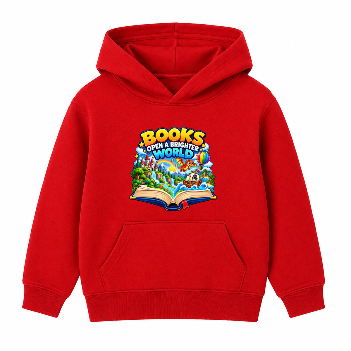 Books Open A Brighter World kids World Book Day hoodie - Red