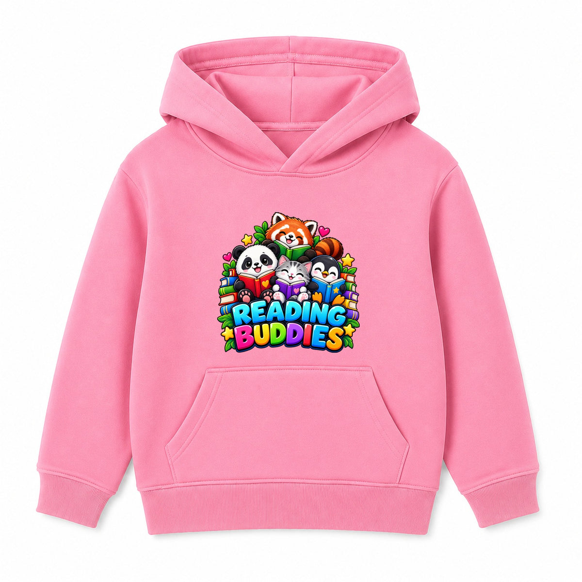 Reading Buddies kids World Book Day hoodie - Pink