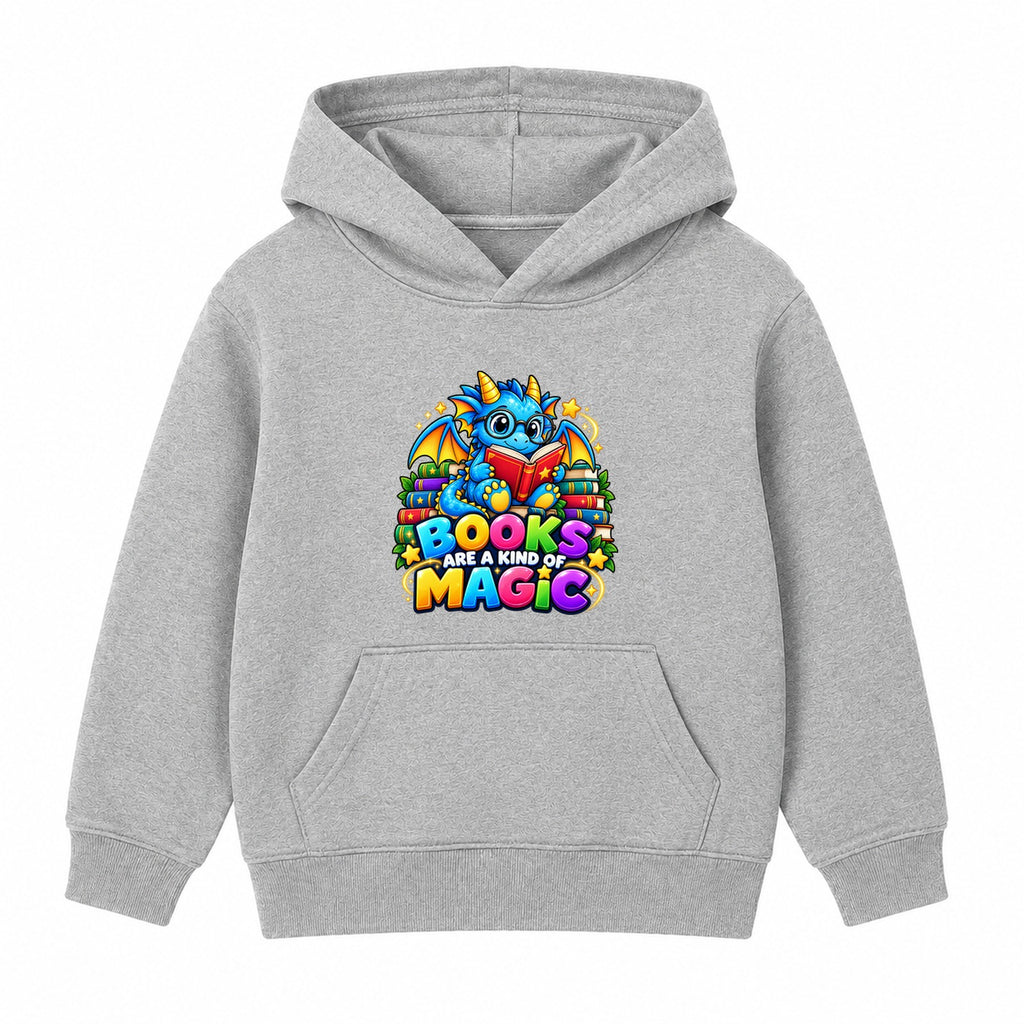Books Are A Kind Of Magic kids World Book Day hoodie - Heather Grey