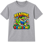 Reading Is Roarsome kids World Book Day t-shirt - Heather Grey