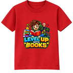 Level Up With Books kids World Book Day t-shirt - Red