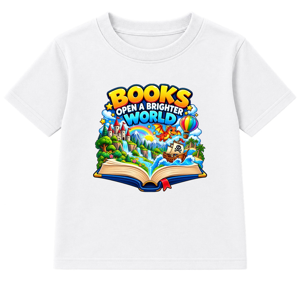 Books Open A Brighter World kids World Book Day t-shirt - White