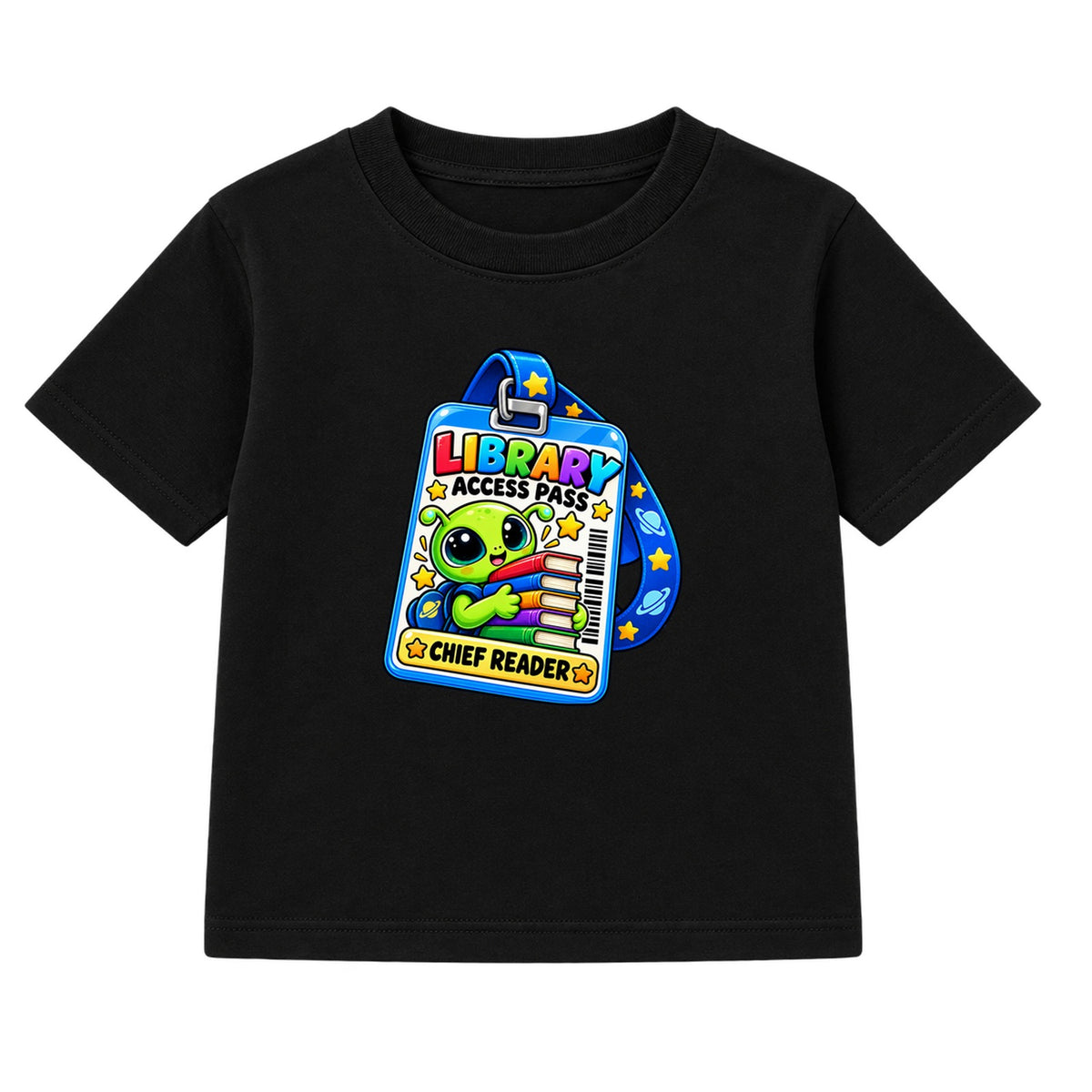 Library Access Pass kids World Book Day t-shirt - Black