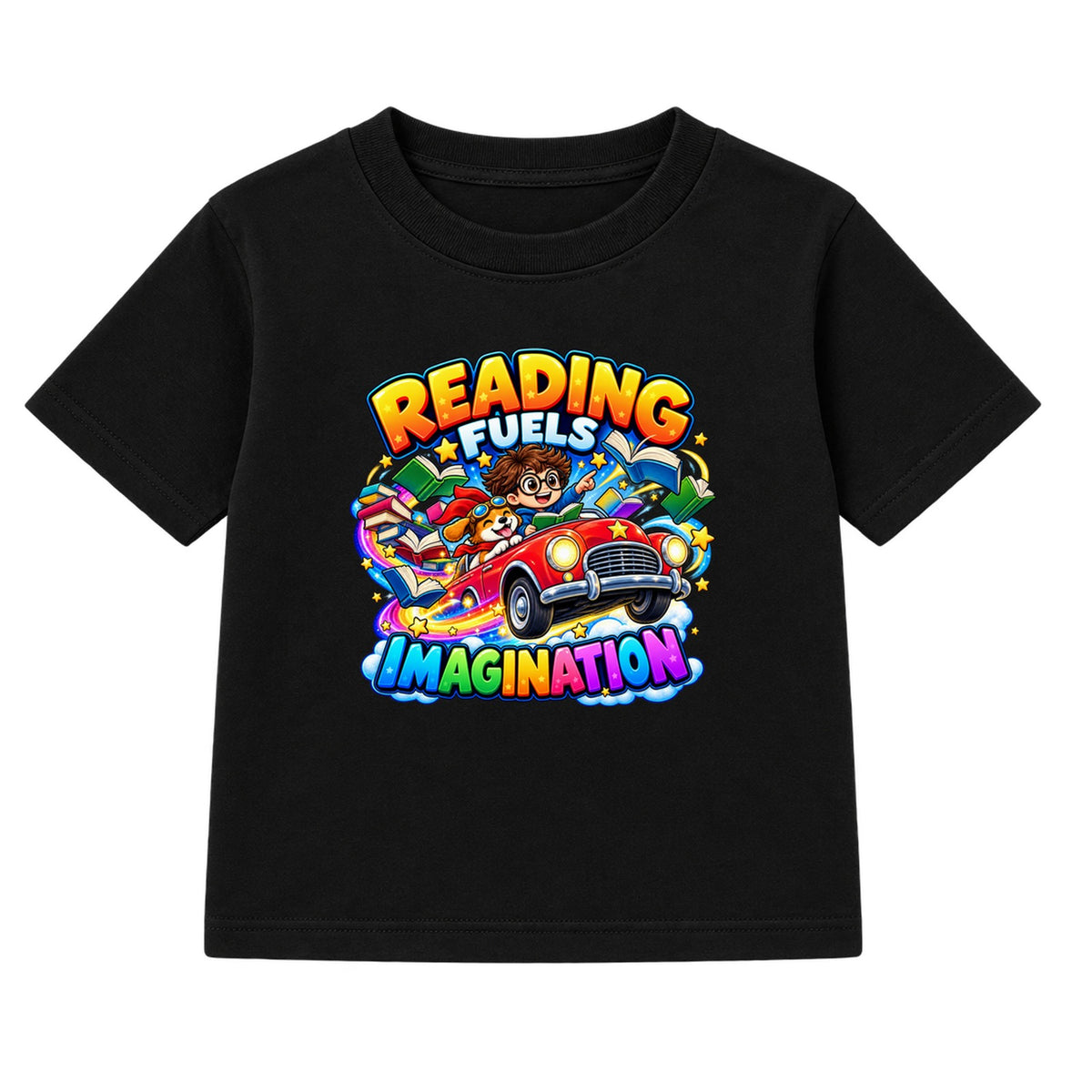 Reading Fuels Imagination kids World Book Day t-shirt - Black
