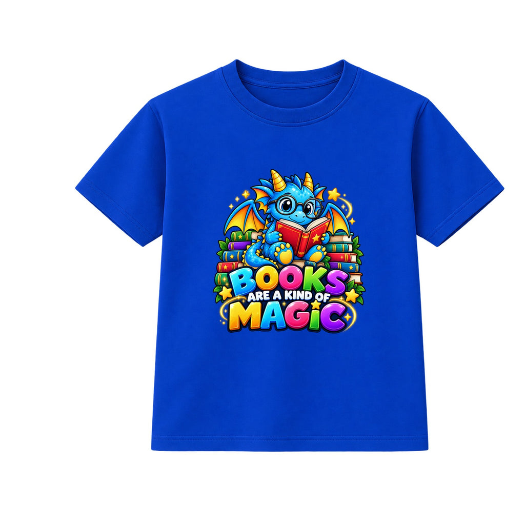 Books Are A Kind Of Magic kids World Book Day t-shirt - Blue