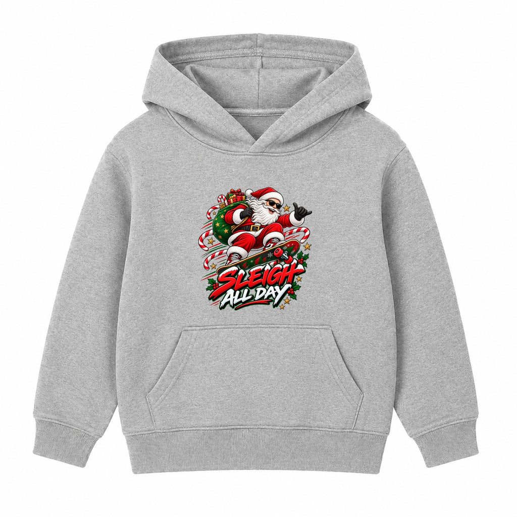 Sleigh All Day adult Christmas hoodie - Heather Grey