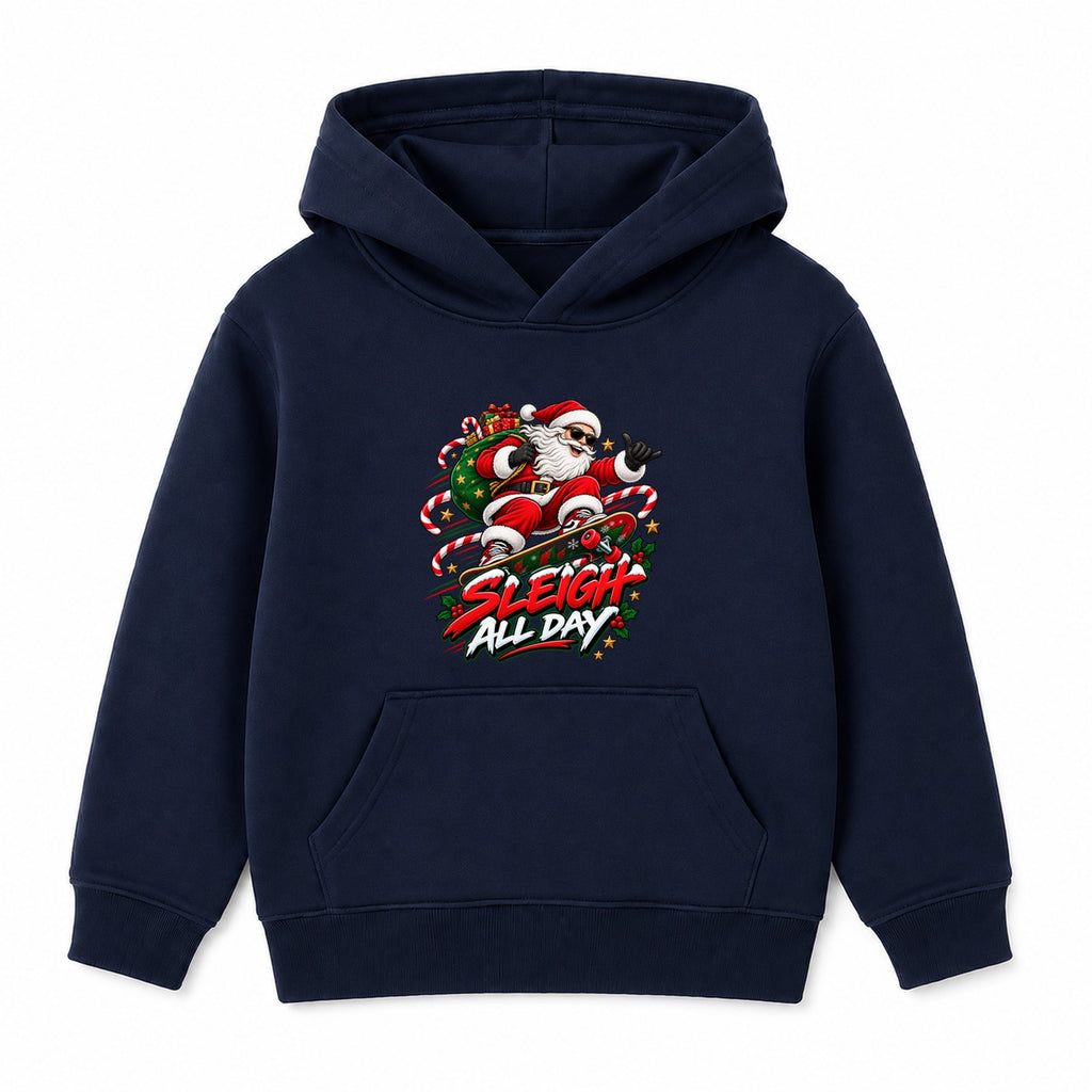 Sleigh All Day adult Christmas hoodie - Navy