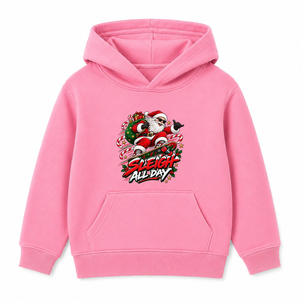 Sleigh All Day adult Christmas hoodie - Pink