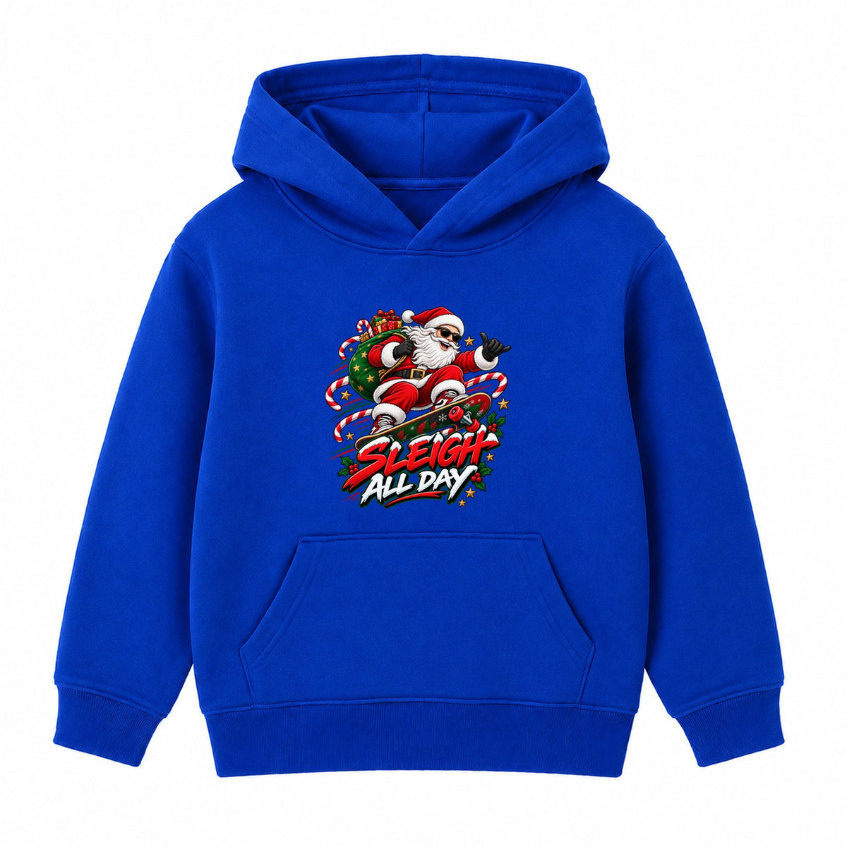 Sleigh All Day adult Christmas hoodie - Royal Blue