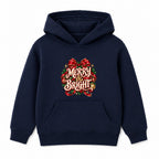 Merry & Bright adult Christmas hoodie - Navy