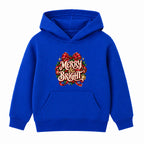 Merry & Bright adult Christmas hoodie - Royal Blue