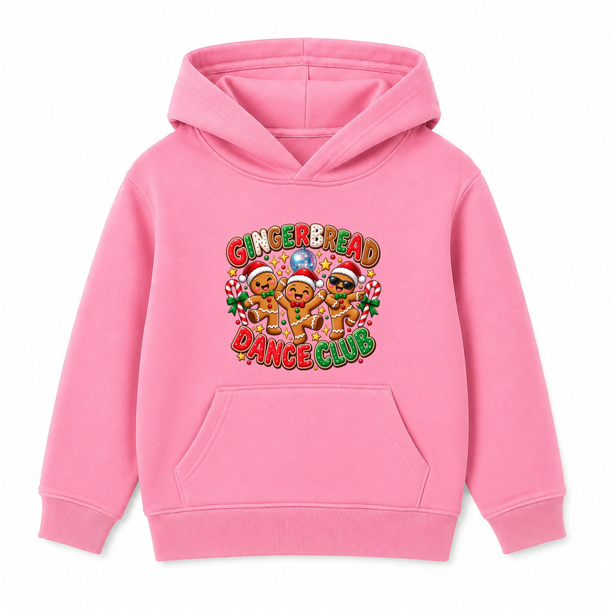 Gingerbread Dance Club kids Christmas hoodie - Pink