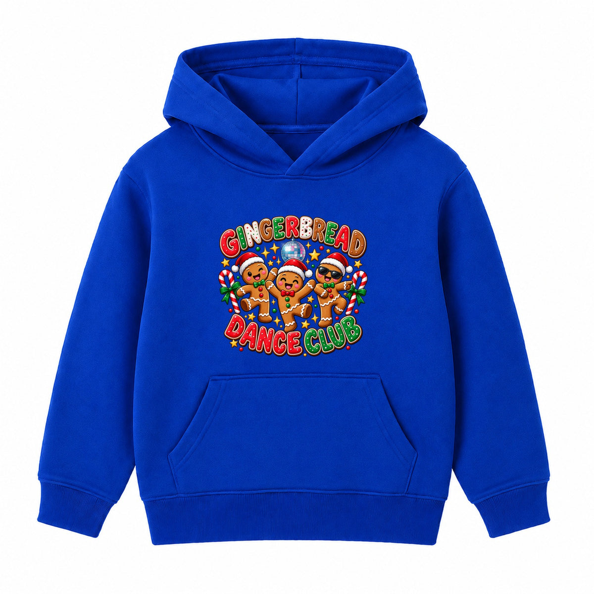 Gingerbread Dance Club kids Christmas hoodie - Royal Blue