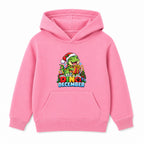 Dino December kids Christmas hoodie - Pink