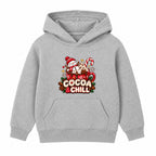 Cocoa & Chill kids Christmas hoodie - Heather Grey