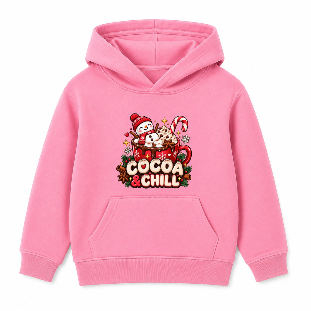 Cocoa & Chill kids Christmas hoodie - Pink