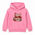 Cocoa & Chill kids Christmas hoodie - Pink