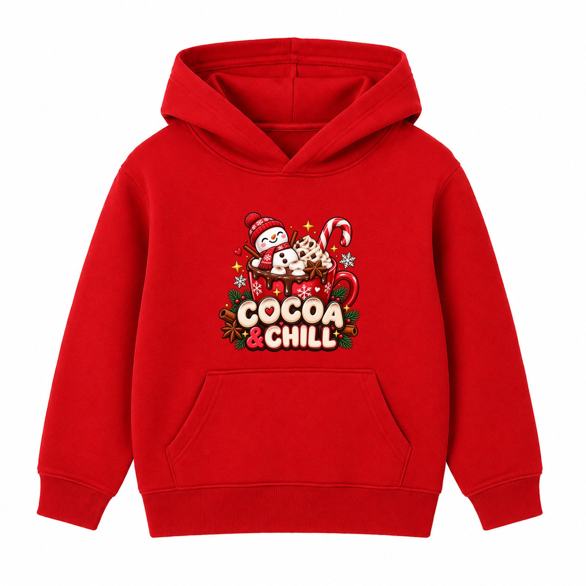 Cocoa & Chill kids Christmas hoodie - Red
