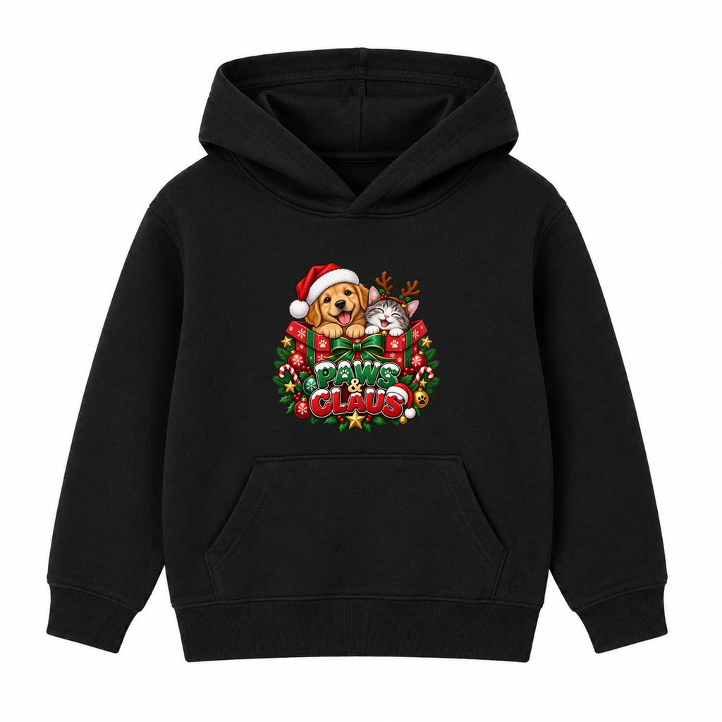 Paws & Claus kids Christmas hoodie - Black