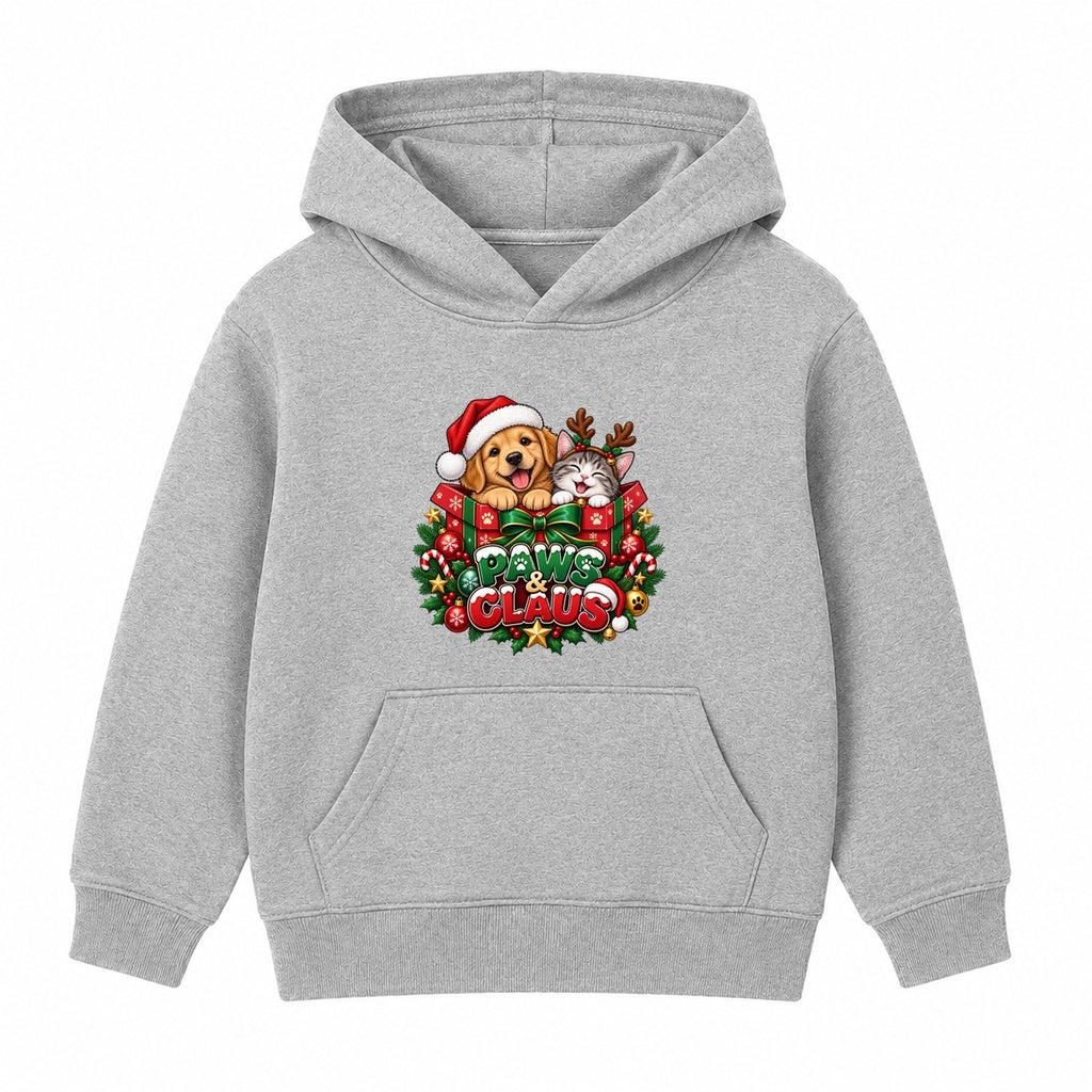 Paws & Claus kids Christmas hoodie - Heather Grey