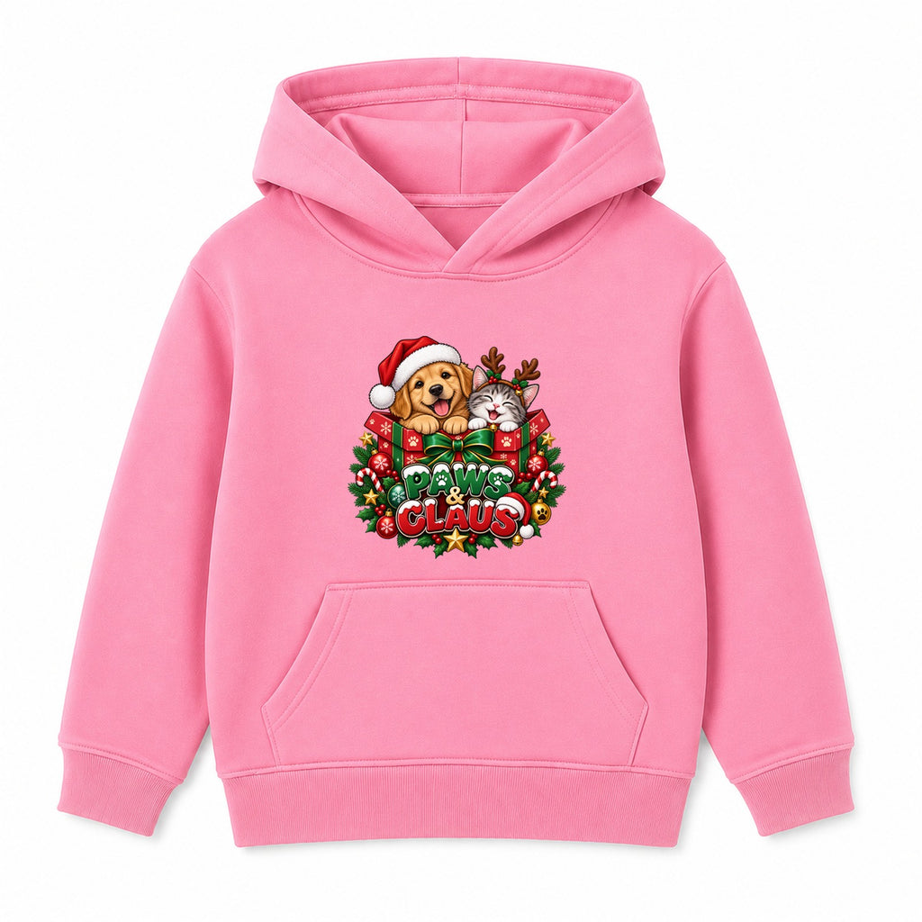 Paws & Claus kids Christmas hoodie - Pink