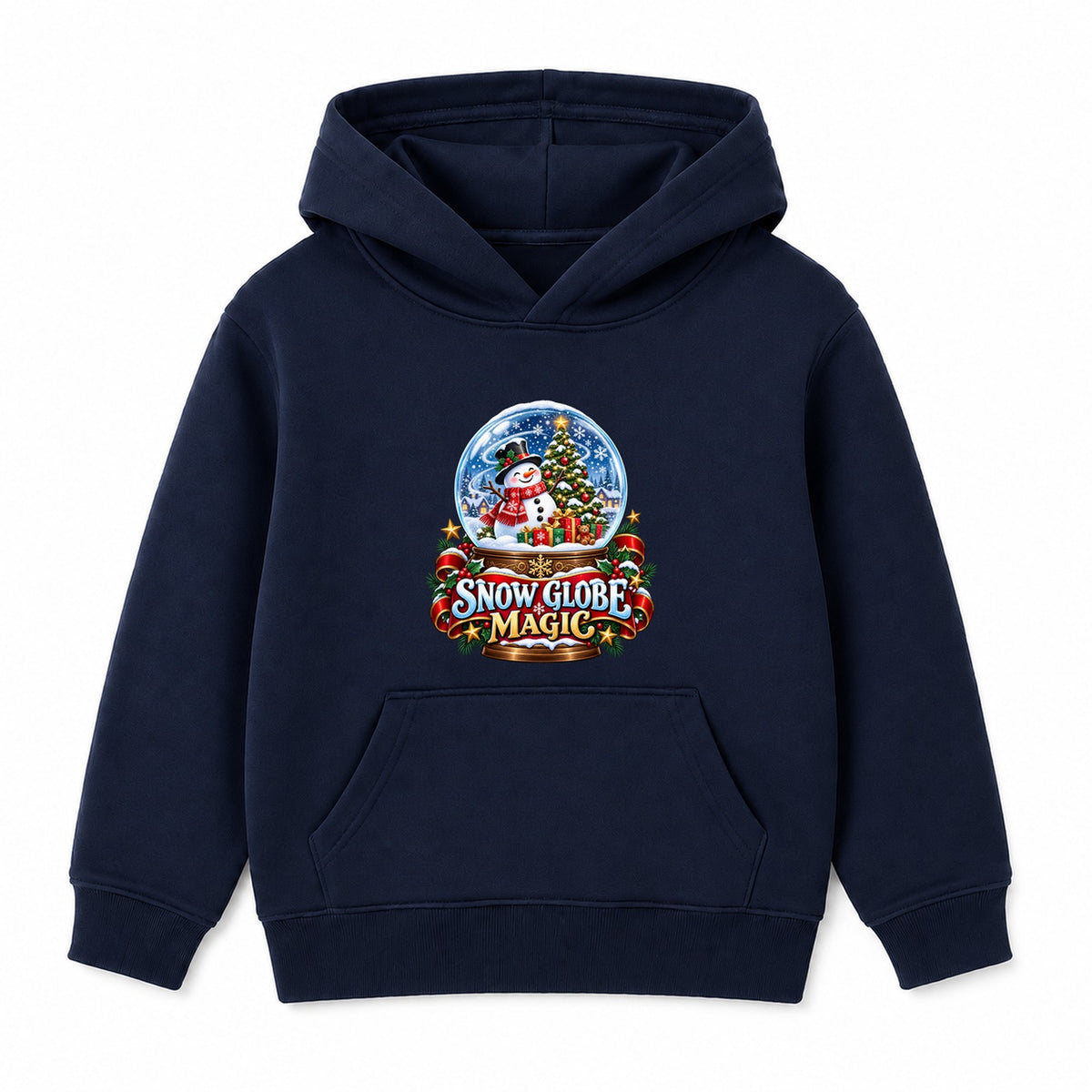 Snow Globe Magic kids Christmas hoodie - Navy