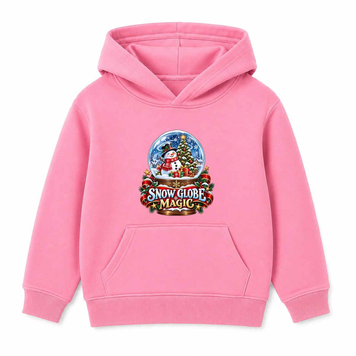 Snow Globe Magic kids Christmas hoodie - Pink