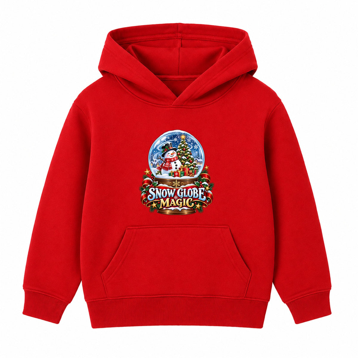 Snow Globe Magic kids Christmas hoodie - Red
