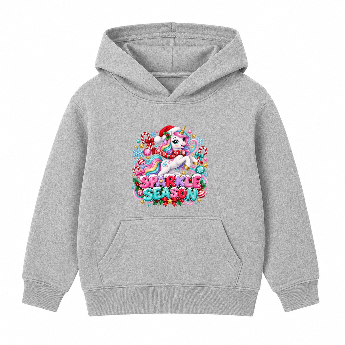 Sparkle Season kids Christmas hoodie - Heather Grey
