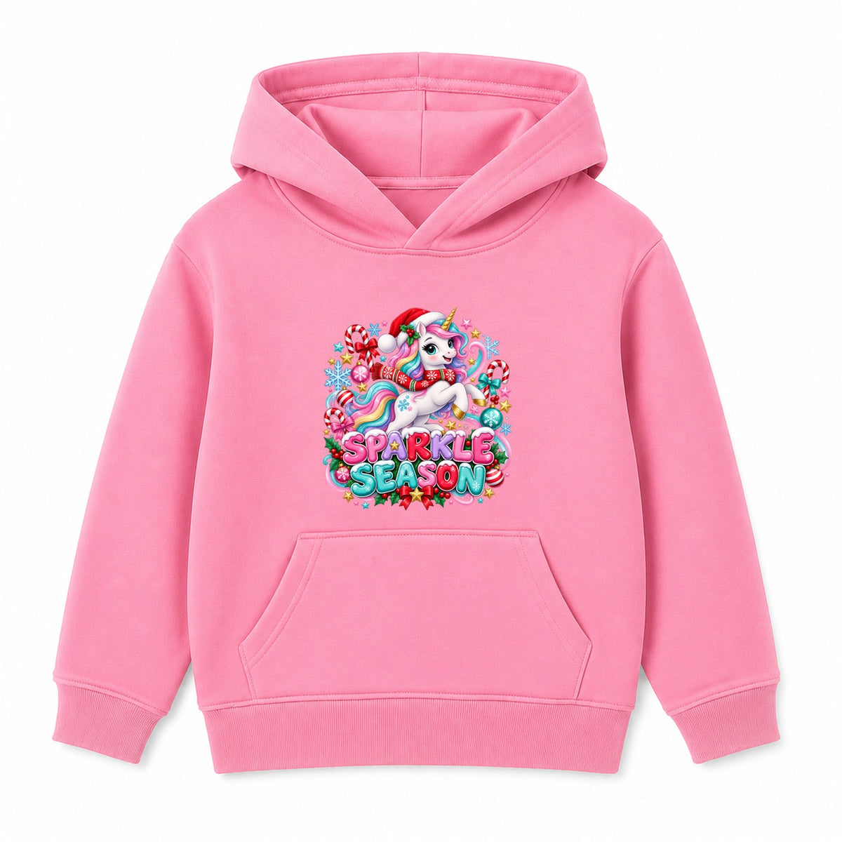 Sparkle Season kids Christmas hoodie - Pink