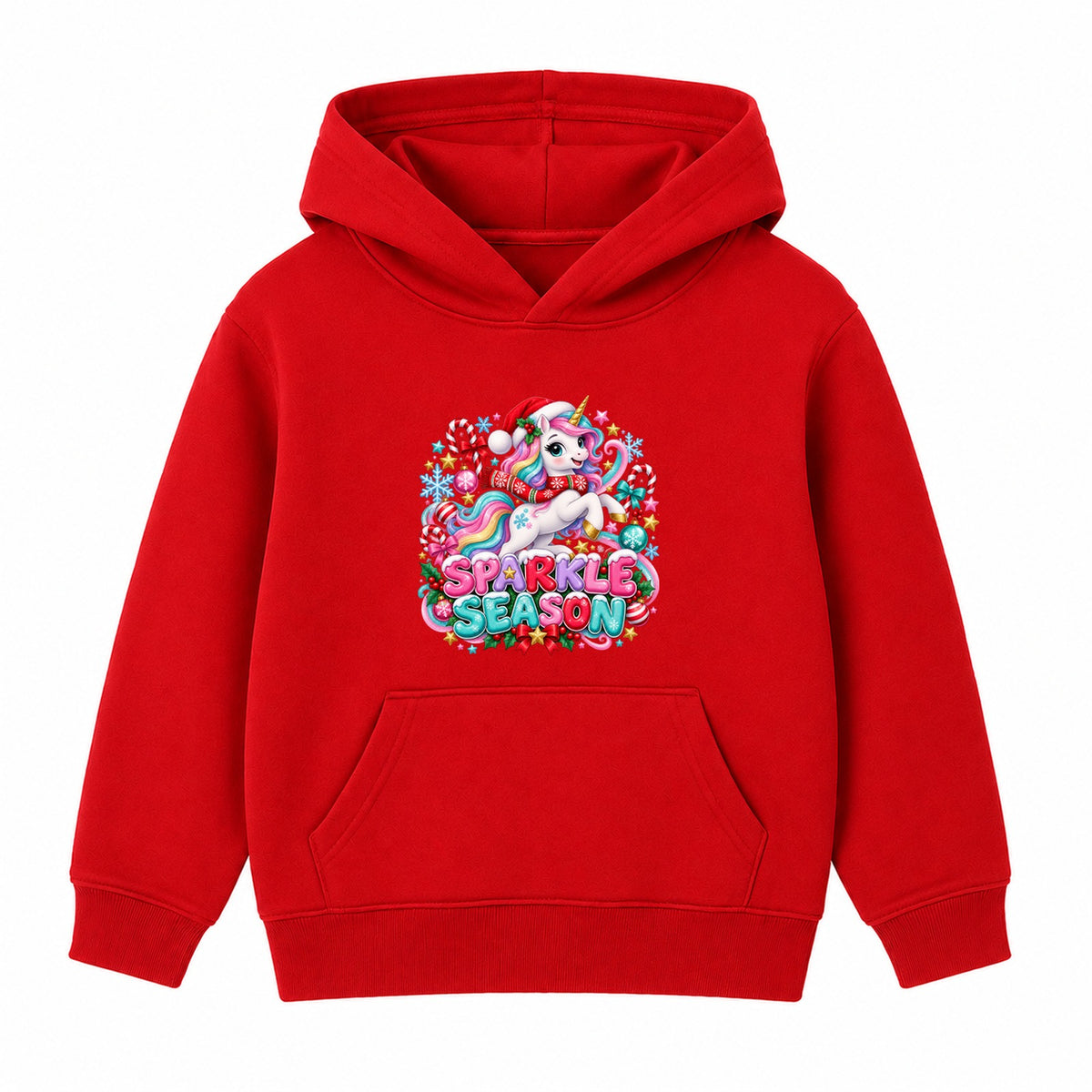Sparkle Season kids Christmas hoodie - Red