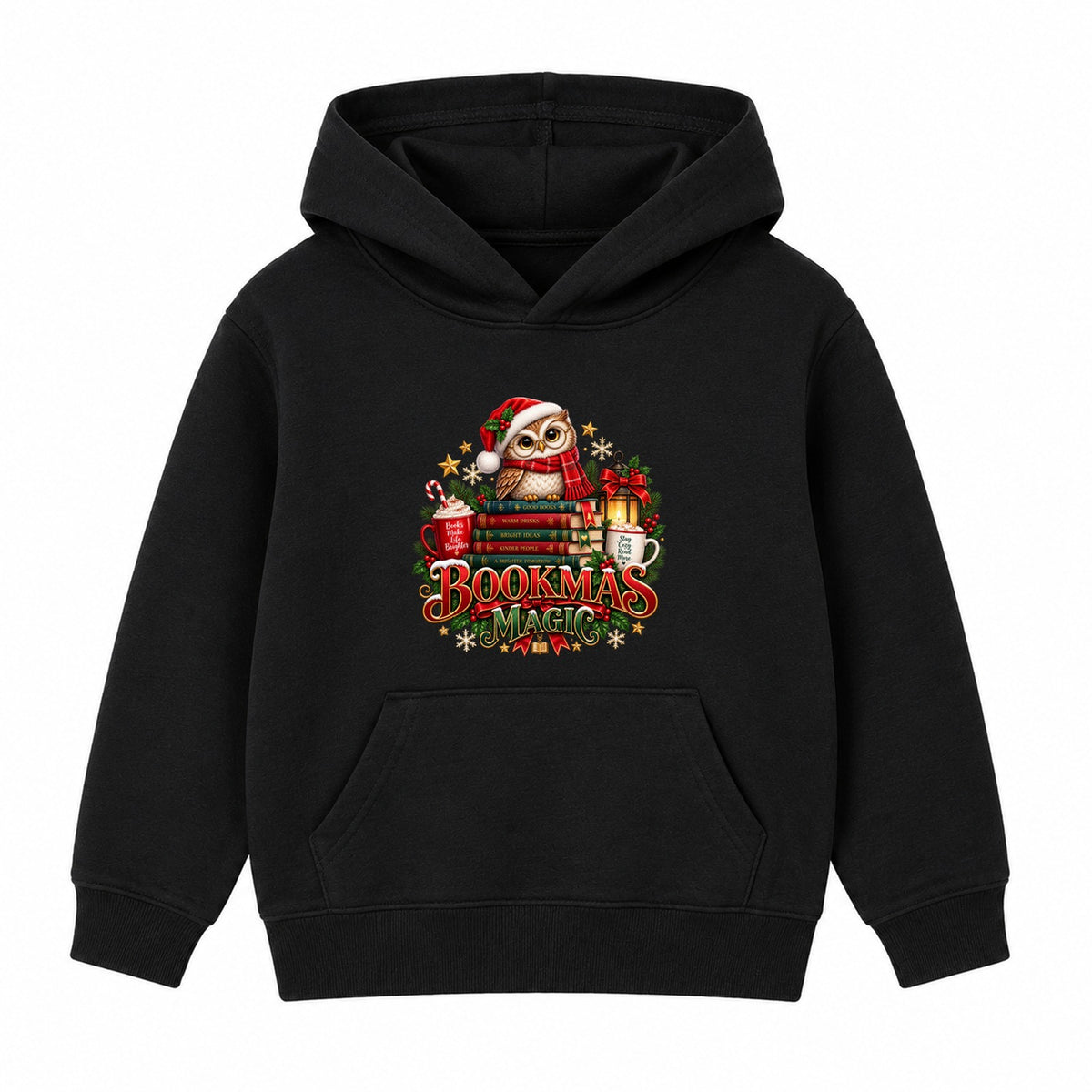 Bookmas Magic adult Christmas hoodie - Black