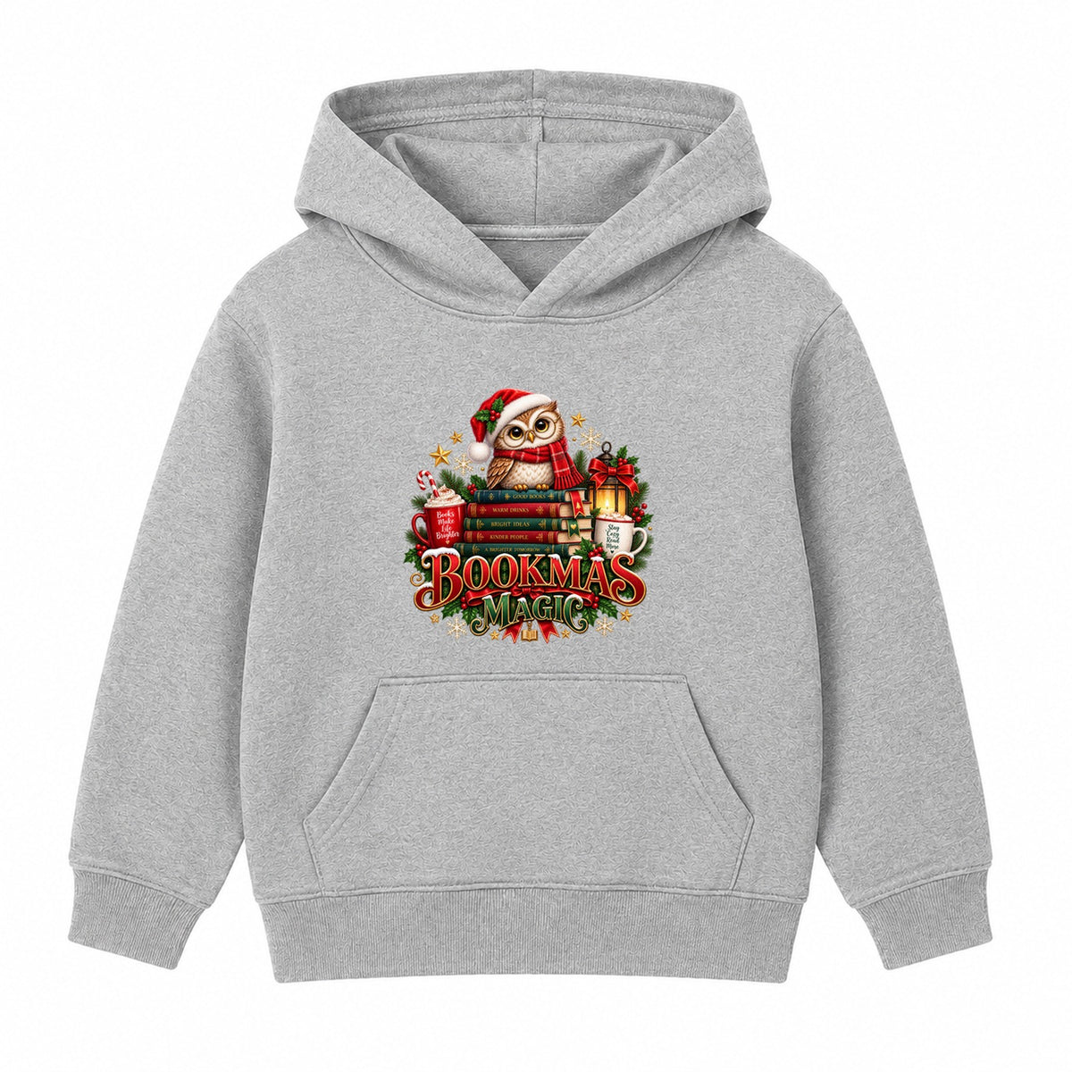Bookmas Magic adult Christmas hoodie - Heather Grey