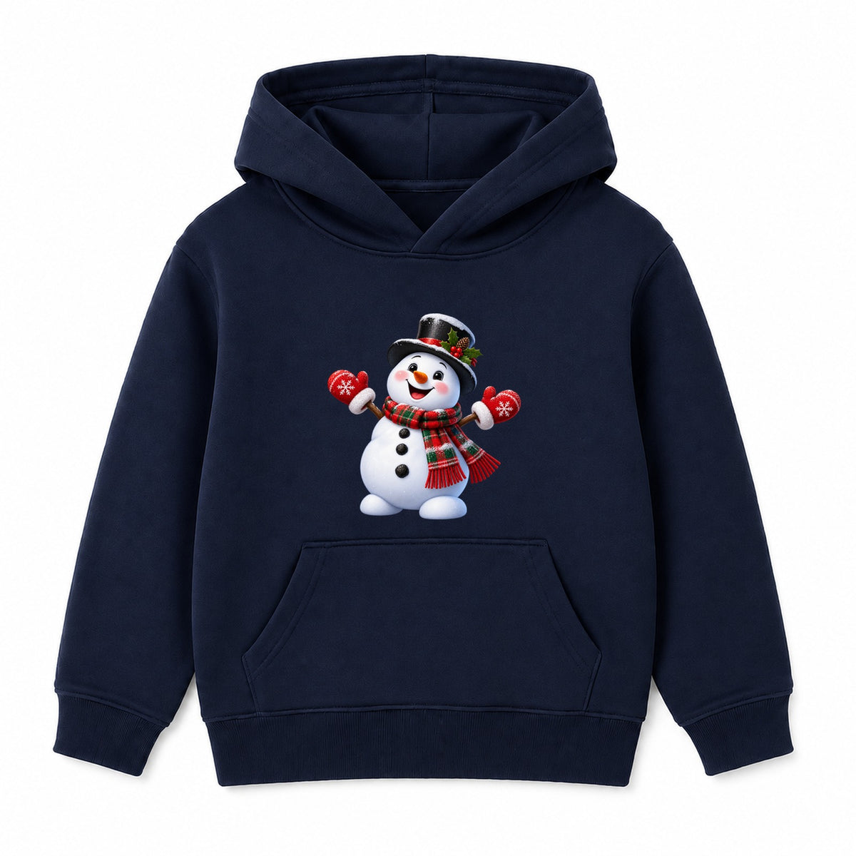 Top Hat Snowman kids Christmas hoodie - Navy