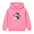 Top Hat Snowman kids Christmas hoodie - Pink