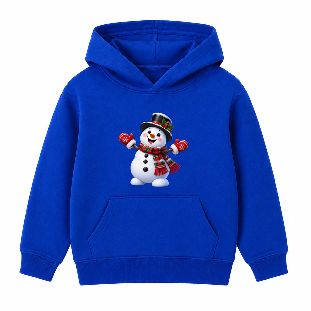 Top Hat Snowman kids Christmas hoodie - Royal Blue