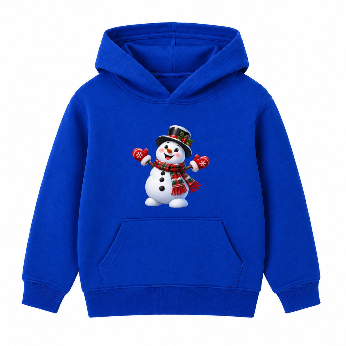 Top Hat Snowman kids Christmas hoodie - Royal Blue